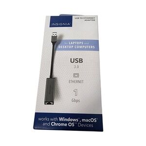 INSIGNIA USB 30 to Ethernet Adapter 1 Gbps for Laptops Desktops Windows‎ l